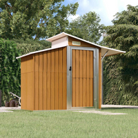 vidaXL Garden Shed Brown 270x130x208.5 cm Galvanised Steel