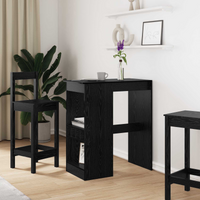 vidaXL Bar Table Black Oak 90 x 47.5 x 103.5 cm Engineered Wood