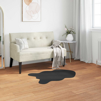 vidaXL Anti-Slip Faux Rabbit Fur Rug Olite Black 80 x 120 cm Polyester