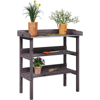 vidaXL Plant Table with Shelves Grey 78x38x82.5 cm Solid Wood Fir