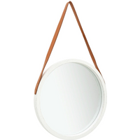 vidaXL Wall Mirror with Strap 50 cm White