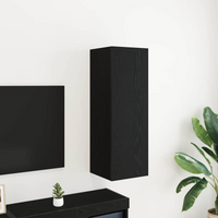 vidaXL Wall TV Cabinet Black Oak 30.5 x 30 x 90 cm Engineered Wood