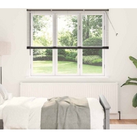 vidaXL Venetian Blinds Height Adjustable Black 175 x 155 cm Aluminium