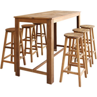 vidaXL Bar Table and Stool Set 7 Pieces Solid Acacia Wood