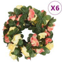 vidaXL Flower Garlands 6 pcs Spring Sunset Red 250 cm