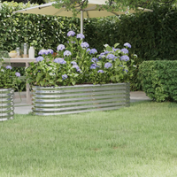 vidaXL Garden Raised Bed Galvanised Steel 152x40x36 cm Silver