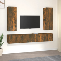 vidaXL 5 Piece TV Cabinet Set Smoked Oak Engineered Wood