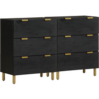 vidaXL Sideboards 2 pcs Black 60x33x75 cm Engineered Wood
