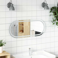 vidaXL LED Bathroom Mirror 90x40 cm Oval