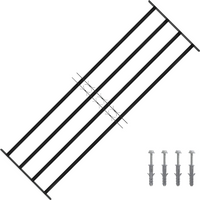 vidaXL Window Grille Black 175 x 60 cm Powder-Coated Steel