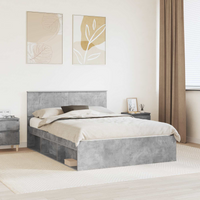 vidaXL Bed Frame Concerte Grey 150 x 200 cm Engineered wood