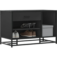 vidaXL Shoe Bench Black 80x40x53.5 cm Engineered Wood and Metal
