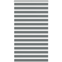 vidaXL Zebra Blind Dark Grey 130x230 cm Fabric Width 125.9 cm Polyester