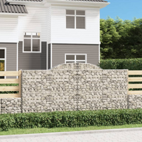 vidaXL Arched Gabion Baskets 15 pcs 300x50x140/160 cm Galvanised Iron