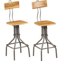 vidaXL Bar Chairs 2 pcs Solid Reclaimed Teak Wood