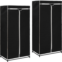 vidaXL Wardrobes 2 pcs Black 75x50x160 cm
