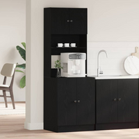 vidaXL Kitchen Sideboard with Shelf 2 pcs Black Oak 60 x 50 x 180 cm