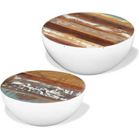vidaXL Two Piece Bowl Shaped Coffee Table Set Solid Reclaimed Wood