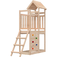 vidaXL Play Tower Brown 110.5 x 52.5 x 214 cm Solid Pine Wood