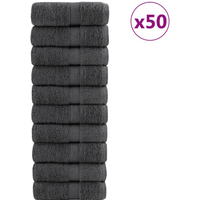 vidaXL Premium Washcloths "SOLUND" 50 pcs Anthracite 15x21 cm 600 gsm