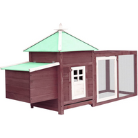vidaXL Chicken Coop with Nest Box Mocha 190x72x102 cm Solid Firwood