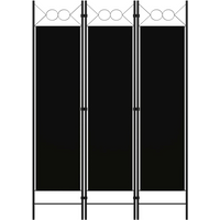 vidaXL 3-Panel Room Divider Black 120x180 cm