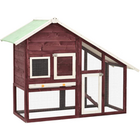 vidaXL Rabbit Hutch Mocha and White 140x63x120 cm Solid Firwood