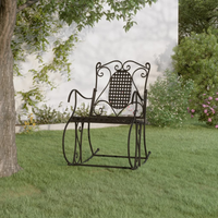 vidaXL Rocking Bench 84 cm Black Steel
