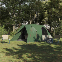 vidaXL Dome Tent 4-Person with Roof Green 455 x 252 x 178 cm