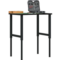 vidaXL Workbench Dark Brown 80x60x(71.5-98) cm Solid Wood Oak