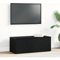 vidaXL TV Cabinet with Drawer Black Oak 80x34x30 cm Engineered Wood
