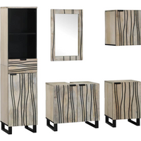 vidaXL Bathroom Furniture Set 5 pcs Walnut Brown Engineered Wood