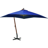 vidaXL Hanging Garden Parasol with Pole Azure Blue 3x3 m Solid Fir Wood