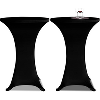 Standing Table Cover Ø70cm Black Stretch 2 pcs