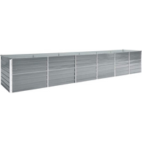 vidaXL Garden Raised Bed Galvanised Steel 480x80x77 cm Grey
