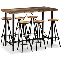 vidaXL Bar Set 7 Pieces Solid Reclaimed Wood