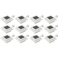 vidaXL Outdoor Solar Lamps 12 pcs LED Square 12 cm White