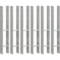 vidaXL Fence Anchors 6 pcs Silver 8x6x60 cm Galvanised Steel