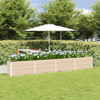vidaXL Planter Ivory 320 x 40 x 45 cm Steel