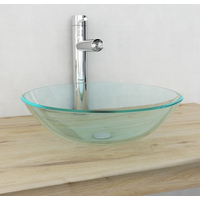 vidaXL Basin Tempered Glass 42 cm Transparent