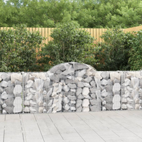 vidaXL Arched Gabion Baskets 12 pcs 200x30x80/100 cm Galvanised Iron