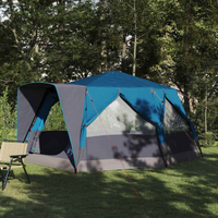 vidaXL Cabin Tent 7-Person with Roof Blue 400 x 350 x 212 cm
