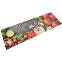 vidaXL Kitchen Rug Washable Vegetables 60x180 cm Velvet