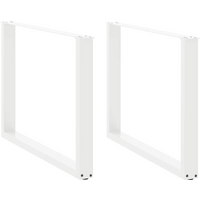 vidaXL Dining Table Legs U-Shaped 2 pcs White 100x(72-73) cm Steel