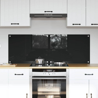 vidaXL Kitchen Backsplash 2 pcs Black 70 x 50 cm Tempered Glass