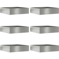 vidaXL Lawn Edging 6 pcs Silver 50 x 50 x 13 cm Galvanised Steel
