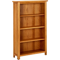 vidaXL 4-Tier Bookcase 70x22x110 cm Solid Oak Wood