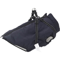 vidaXL Dog Coat with Harness Navy Blue 4XL Fleece and Polyester