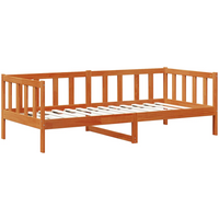vidaXL Daybed with Headboard 3 pcs Wax Brown Solid Pine Wood