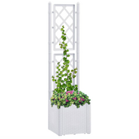 vidaXL Garden Raised Bed with Trellis and Self Watering System White